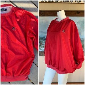 Vintage Red Ralph Lauren Polo Pullover Jacket w Pockets || Golf Windbreaker, S/M